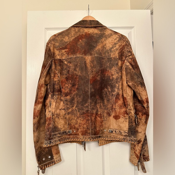 Men’s GIMO’S 100% pelle leather jacket medium small brown tan - Picture 2 of 16